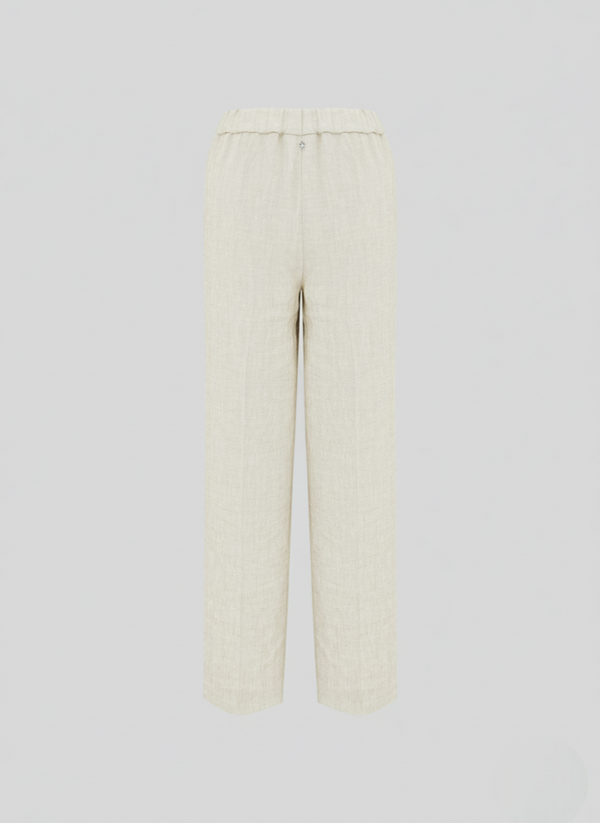 WIDE LEG TROUSERS IN LINEN AND VISCOSE BLEND