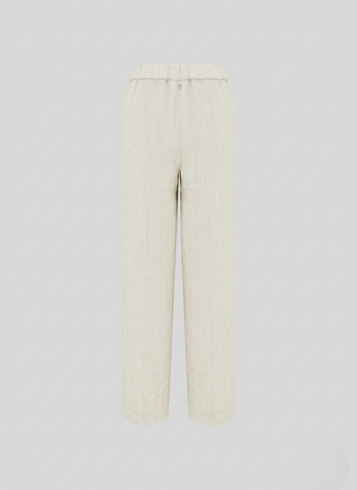 WIDE LEG TROUSERS IN LINEN AND VISCOSE BLEND