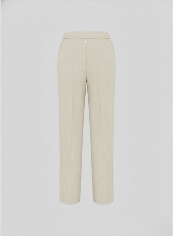 WIDE LEG TROUSERS IN LINEN AND VISCOSE BLEND