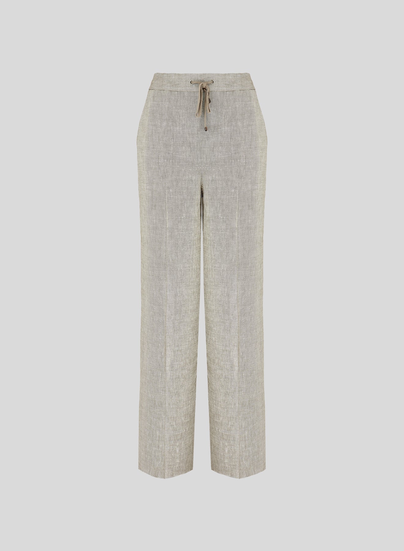 WIDE LEG TROUSERS IN LINEN AND VISCOSE BLEND