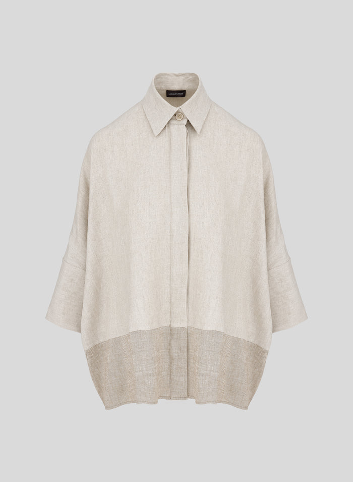 OVERSIZED LINEN-BLEND SHIRT
