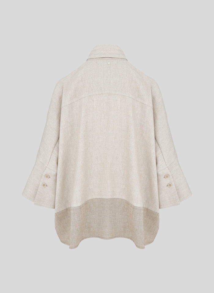 OVERSIZED LINEN-BLEND SHIRT