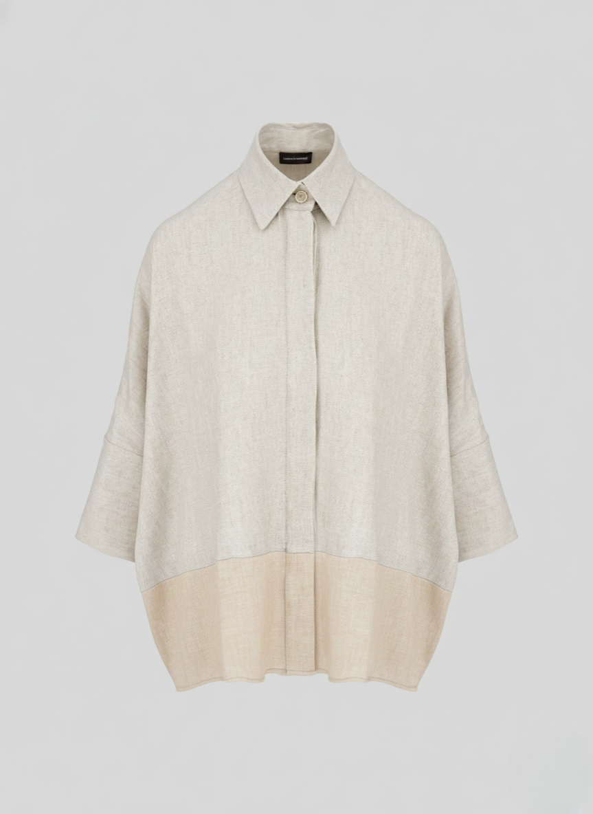 OVERSIZED LINEN AND VISCOSE BLEND SHIRT