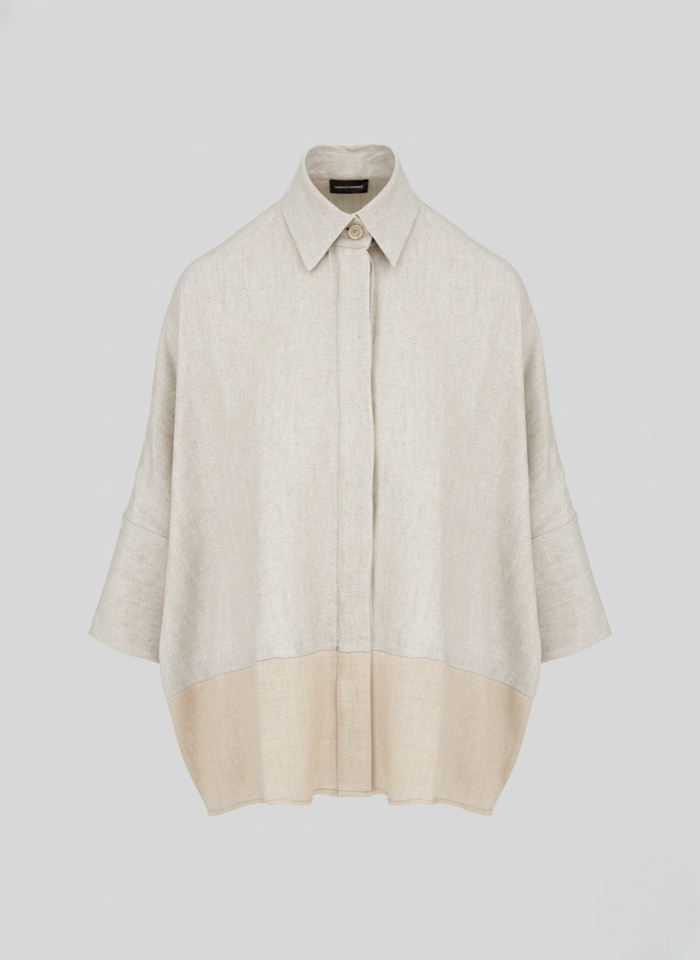 OVERSIZED LINEN AND VISCOSE BLEND SHIRT