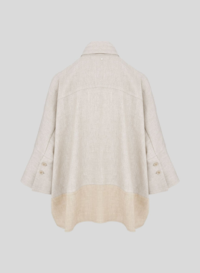 OVERSIZED LINEN AND VISCOSE BLEND SHIRT