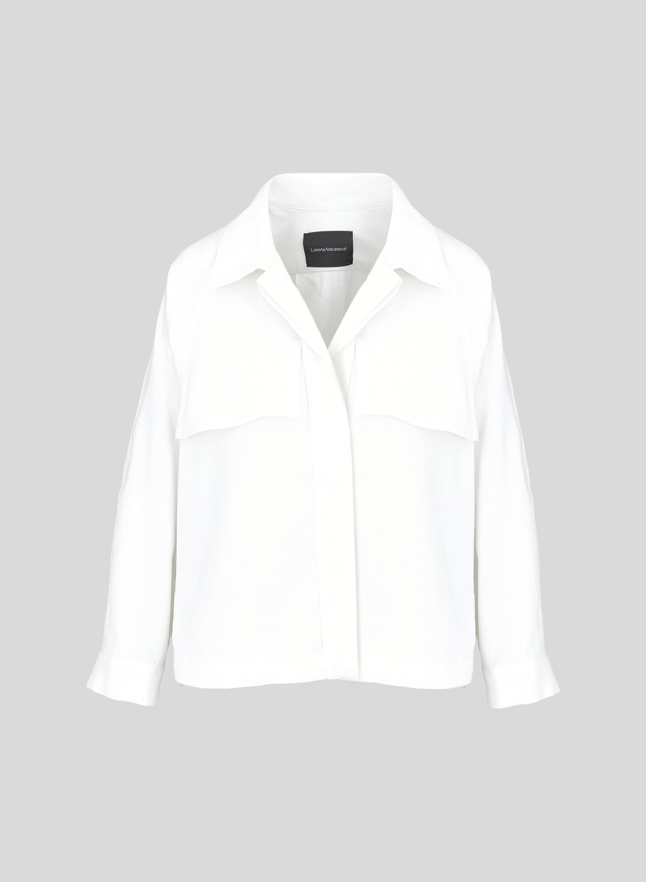 STRETCH LINEN AND VISCOSE SHIRT JACKET