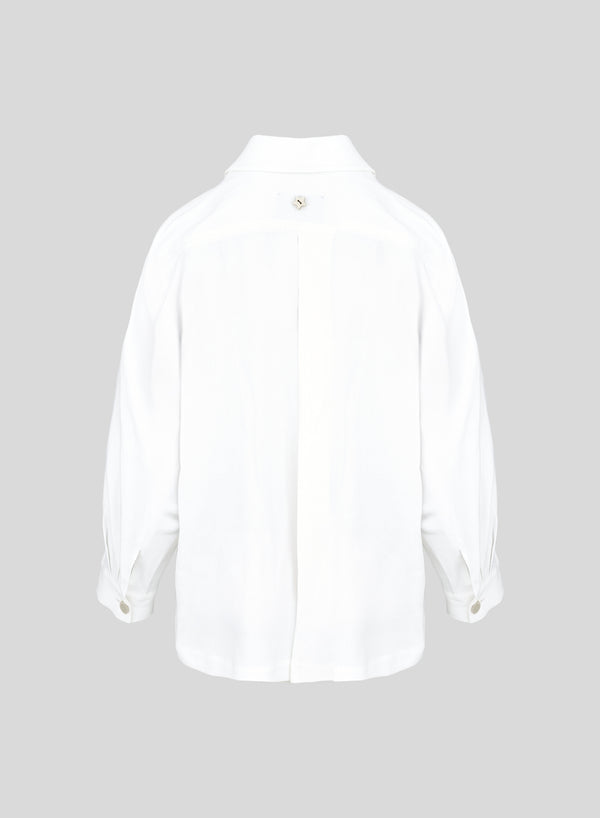 STRETCH LINEN AND VISCOSE SHIRT JACKET