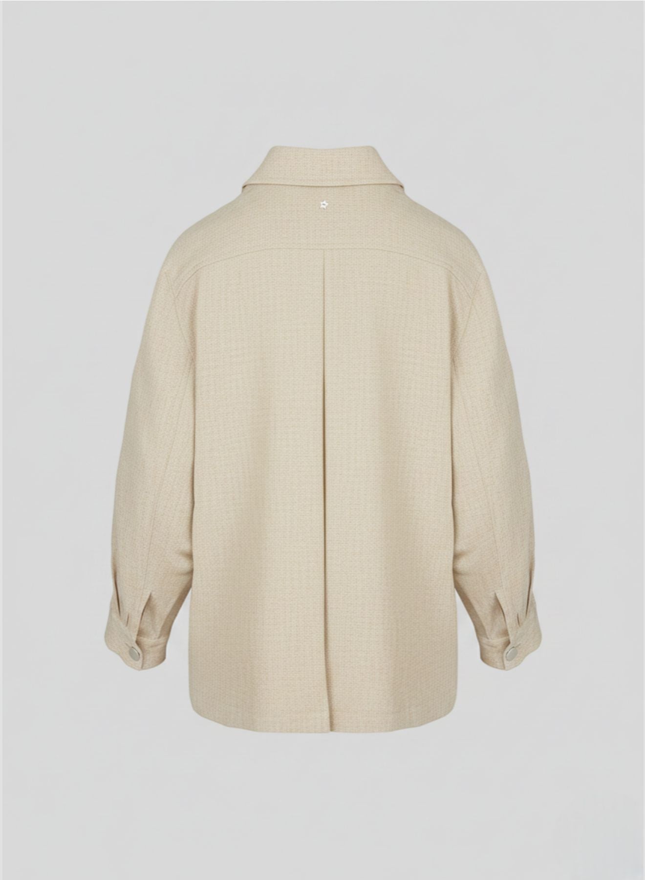 STRETCH LINEN AND VISCOSE SHIRT JACKET