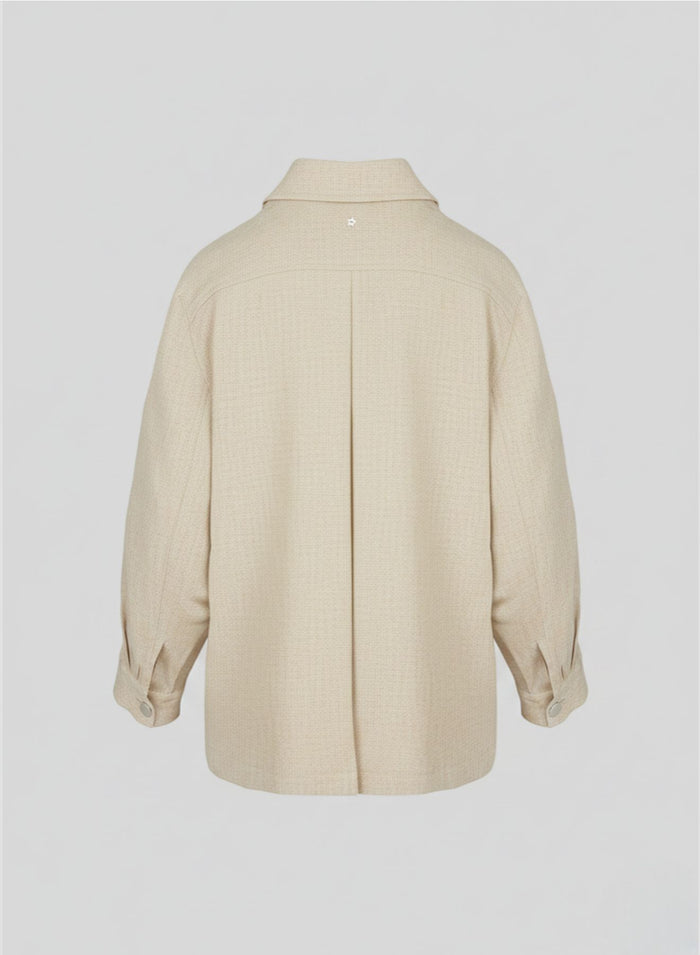 STRETCH LINEN AND VISCOSE SHIRT JACKET