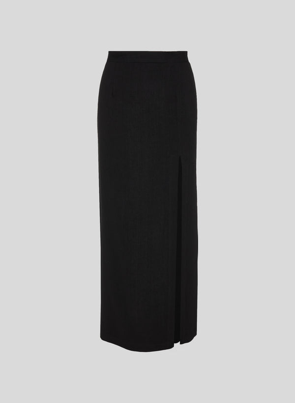 LINEN AND VISCOSE LONG SKIRT