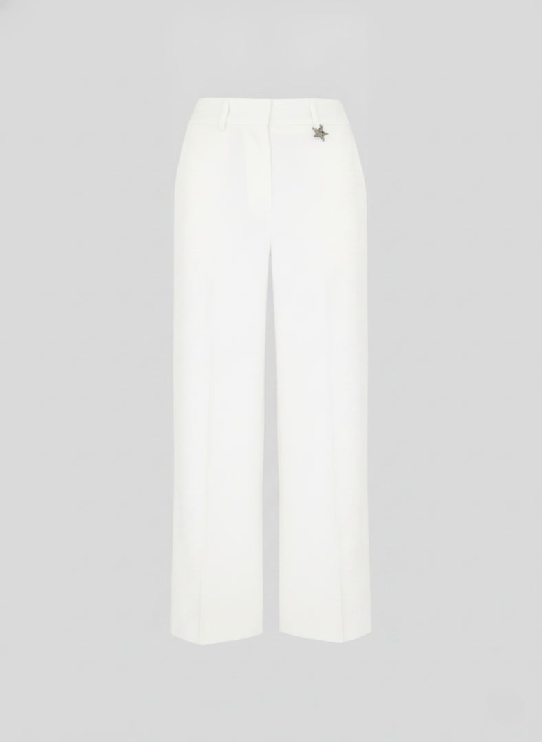PANTALONI SARTORIALI IN LINO E VISCOSA STERTCH CON DETTAGLI IN RAMIE