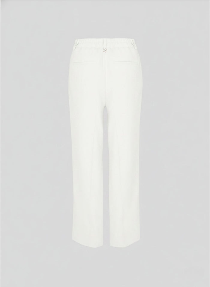 PANTALONI SARTORIALI IN LINO E VISCOSA STERTCH CON DETTAGLI IN RAMIE