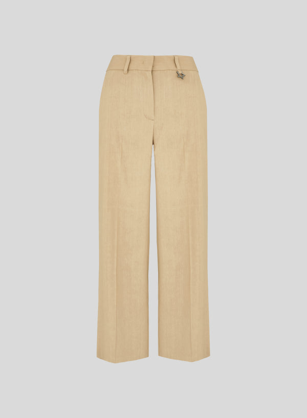 PANTALONI SARTORIALI IN LINO E VISCOSA STRETCH