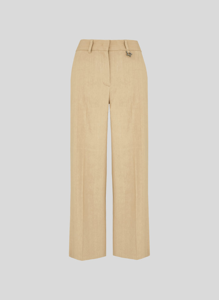 PANTALONI SARTORIALI IN LINO E VISCOSA STRETCH