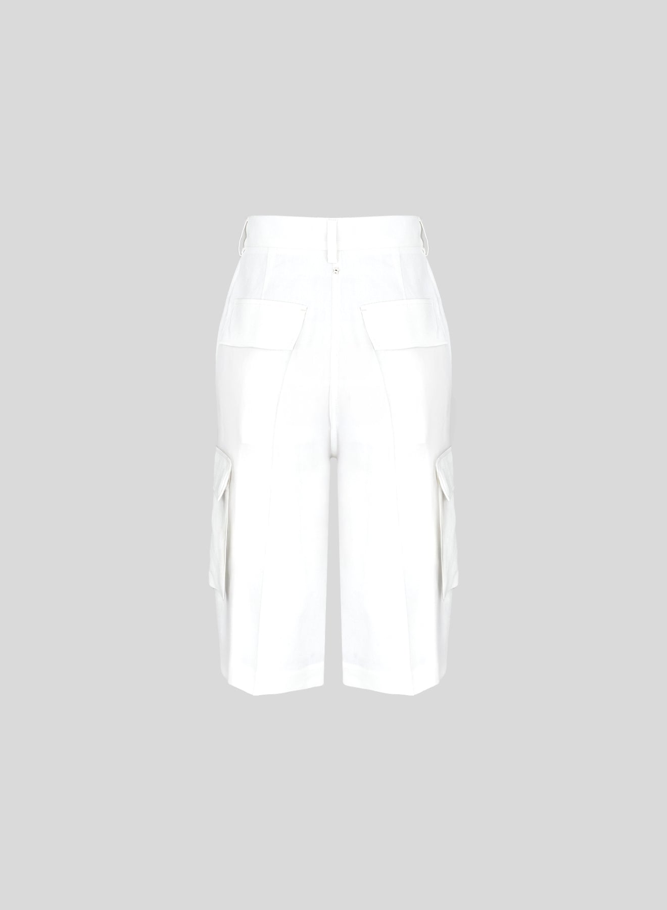 STRETCH LINEN AND VISCOSE CARGO SHORTS