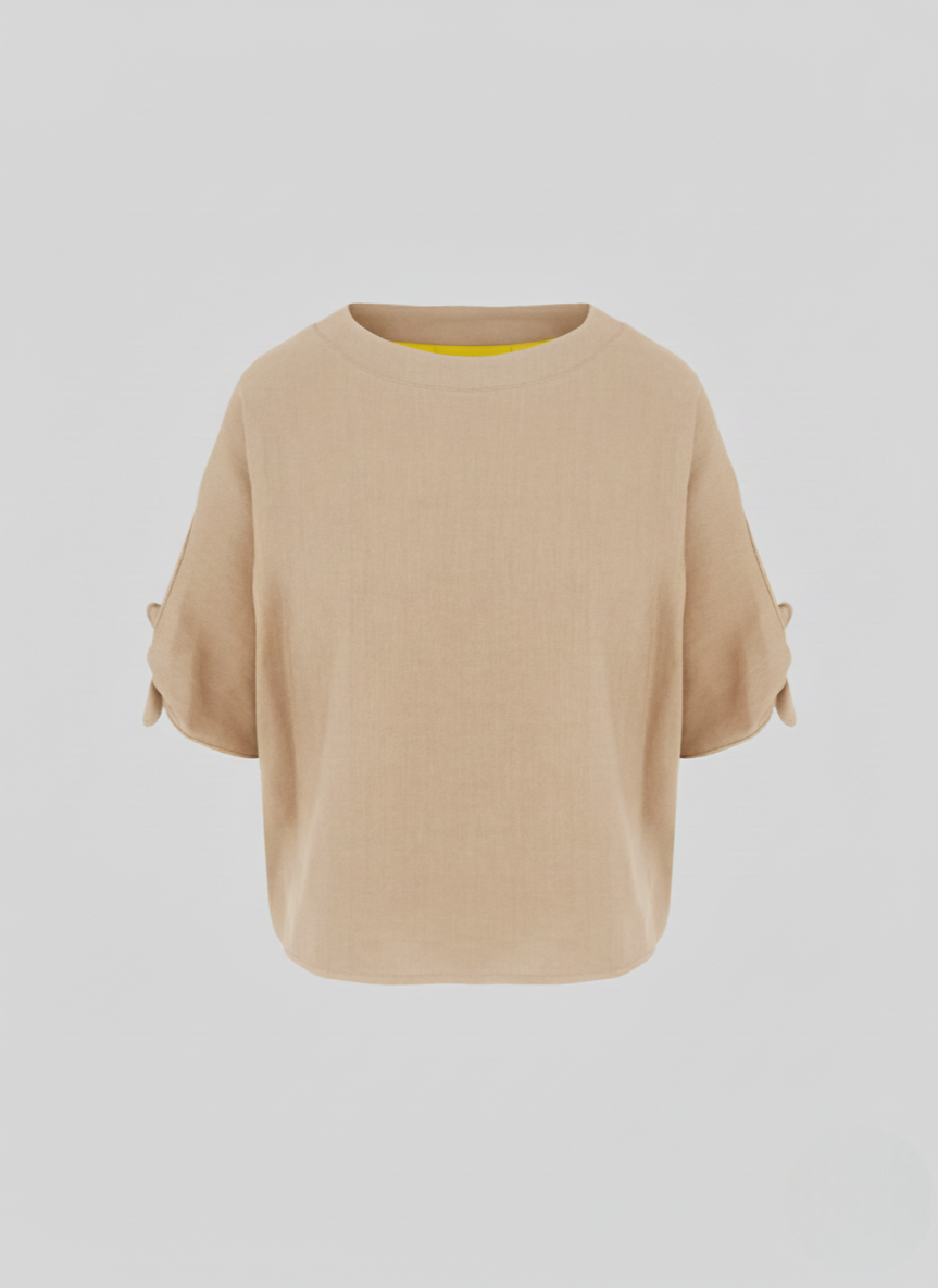 OVERSIZED LINEN AND VISCOSE T-SHIRT
