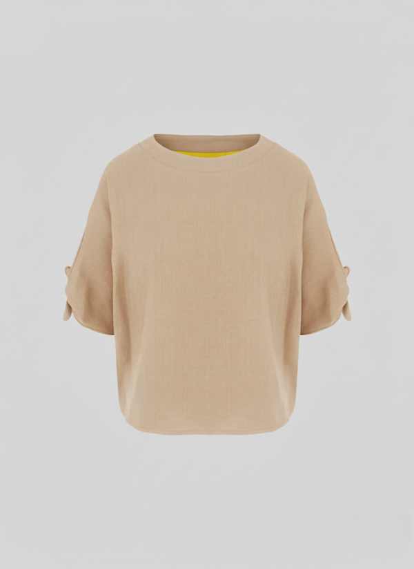 OVERSIZED LINEN AND VISCOSE T-SHIRT