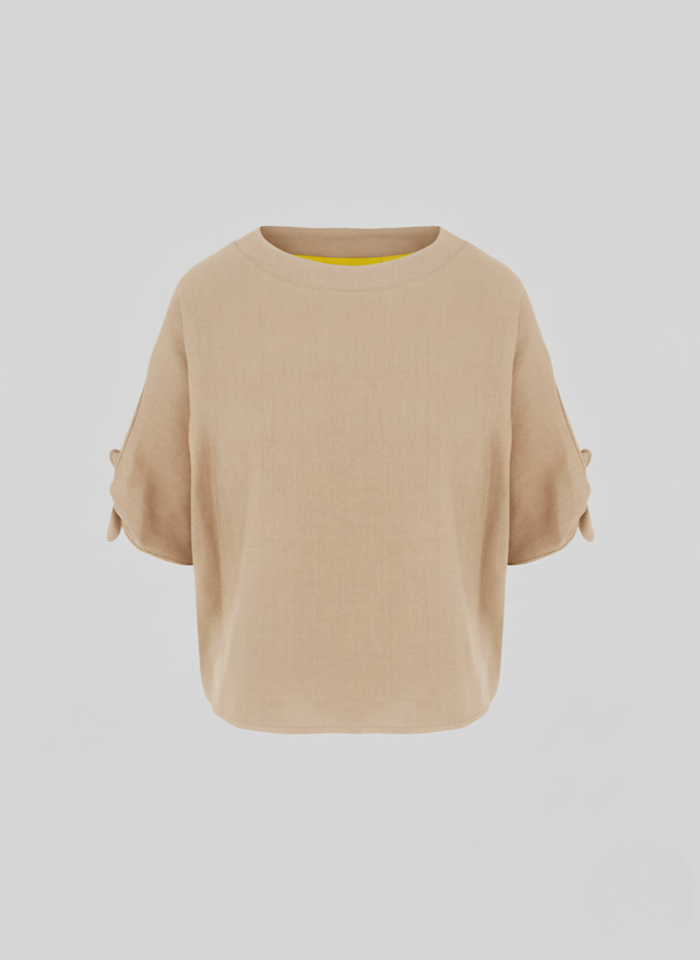 OVERSIZED LINEN AND VISCOSE T-SHIRT