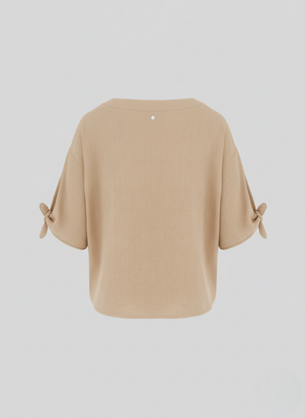 OVERSIZED LINEN AND VISCOSE T-SHIRT