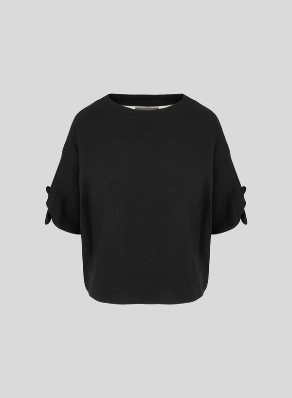 OVERSIZED LINEN AND VISCOSE T-SHIRT