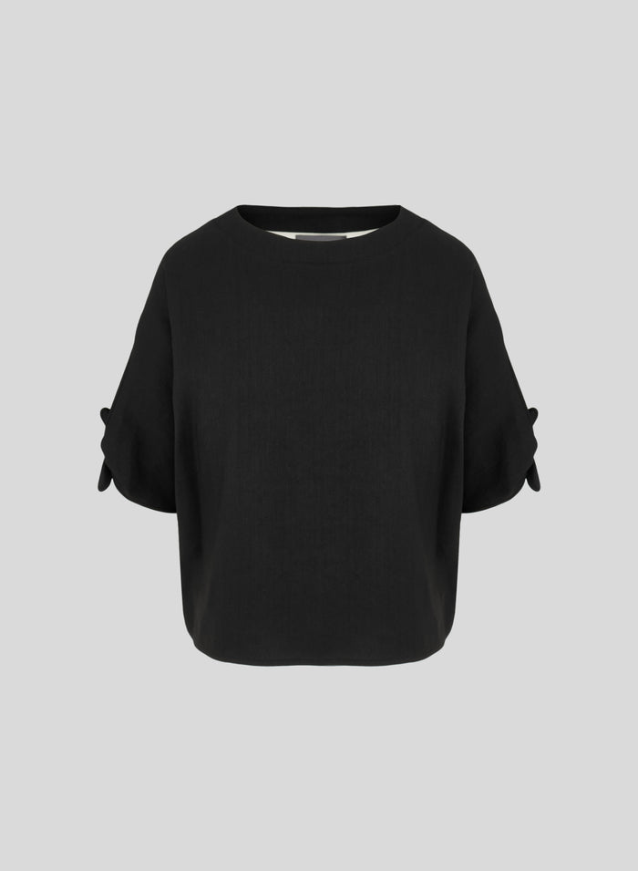 OVERSIZED LINEN AND VISCOSE T-SHIRT