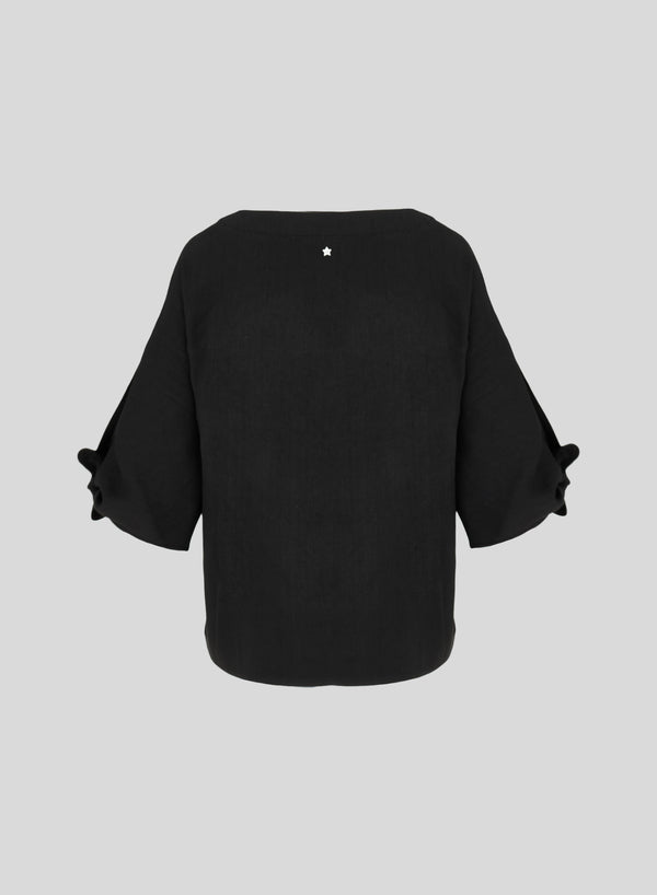 OVERSIZED LINEN AND VISCOSE T-SHIRT