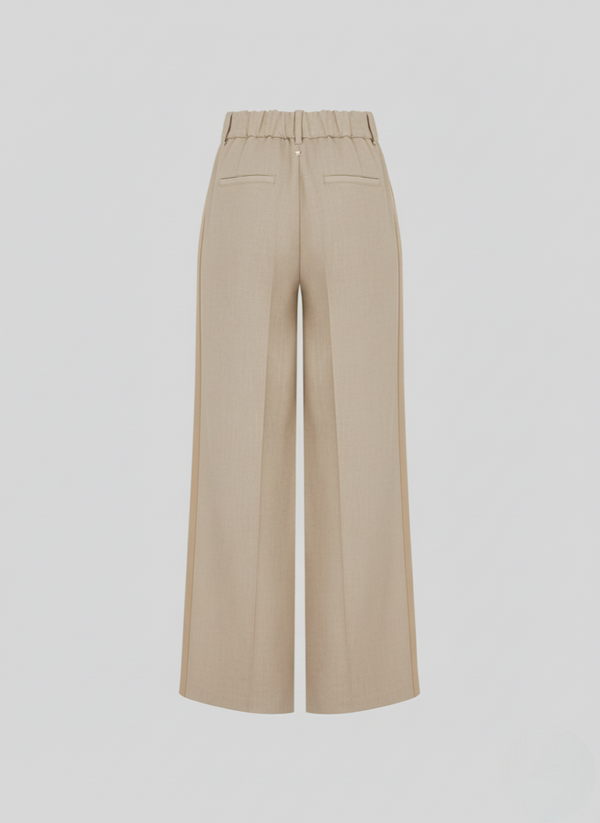 PANTALONI SARTORIALI IN LINO E VISCOSA CON DETTAGLI IN RAMIE