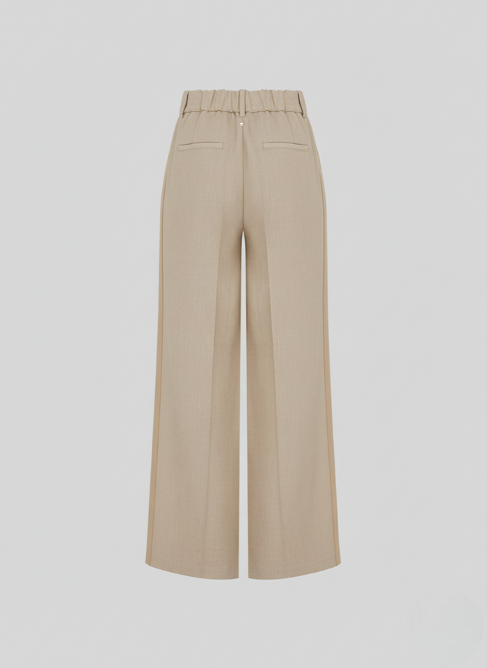 TAILORED LINEN AND VISCOSE TROUSERS WITH RAMIE DETAILS
