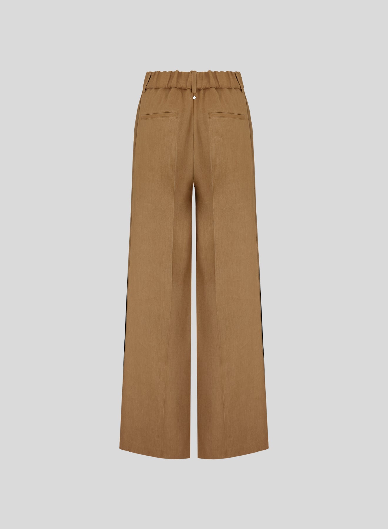 TAILORED LINEN AND VISCOSE TROUSERS WITH RAMIE DETAILS