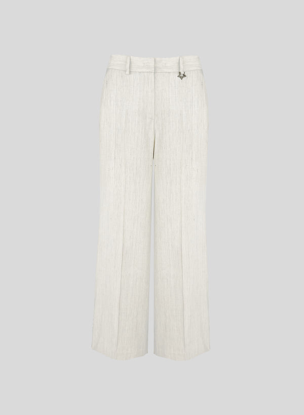 PANTALONI SARTORIALE IN MISTO LINO FIAMMATO
