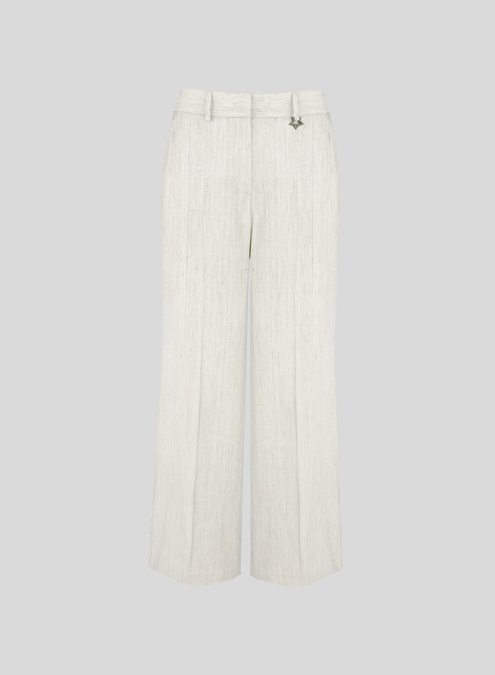 PANTALONI SARTORIALE IN MISTO LINO FIAMMATO