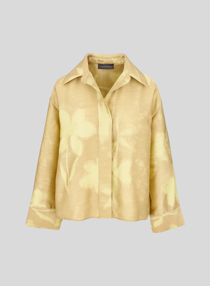 VISCOSE KIMONO SHIRT WITH JACQUARD DESIGN