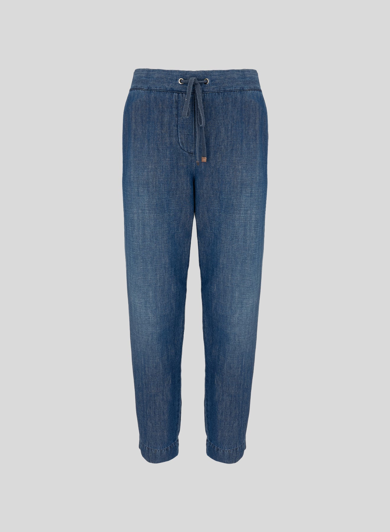 COTTON AND LINEN DENIM JOGGERS