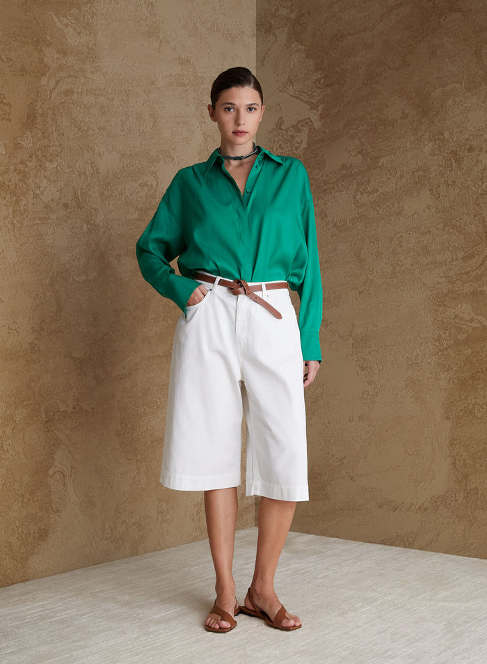 LIGHTWEIGHT DENIM BERMUDA SHORTS