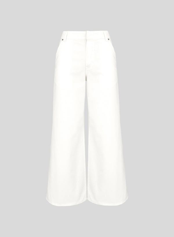 LIGHT DENIM WIDE-LEG PANTS
