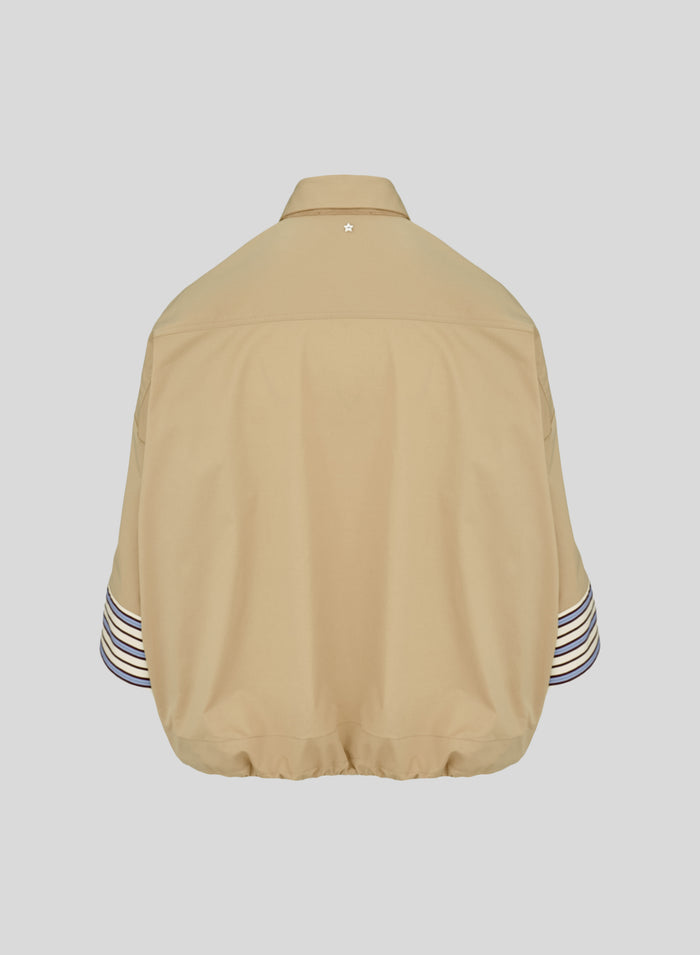 COTTON POPLIN SHIRT WITH CONTRAST STRIPES