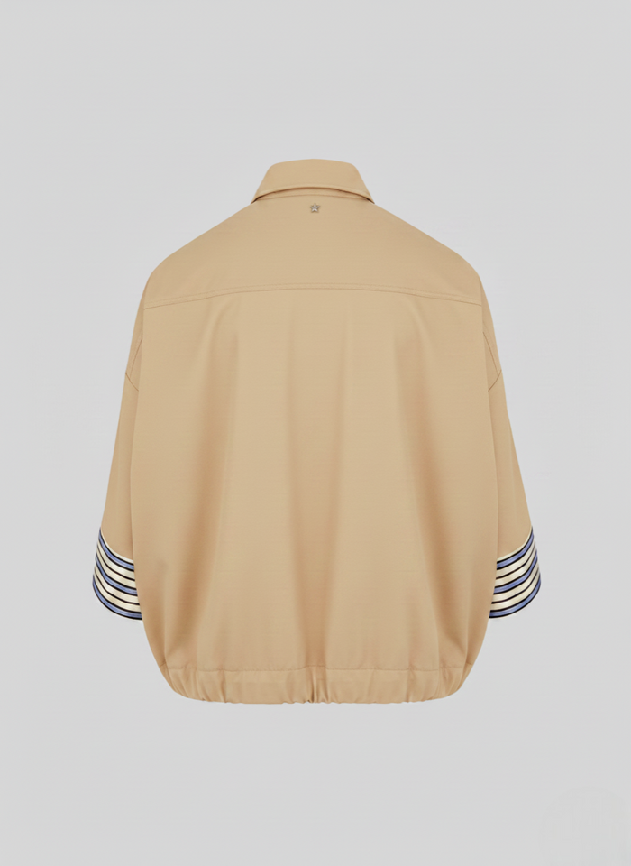 COTTON POPLIN SHIRT WITH CONTRAST STRIPES