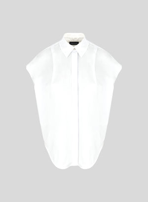 CAMICIA SMANICATA IN POPELINE DI COTONE