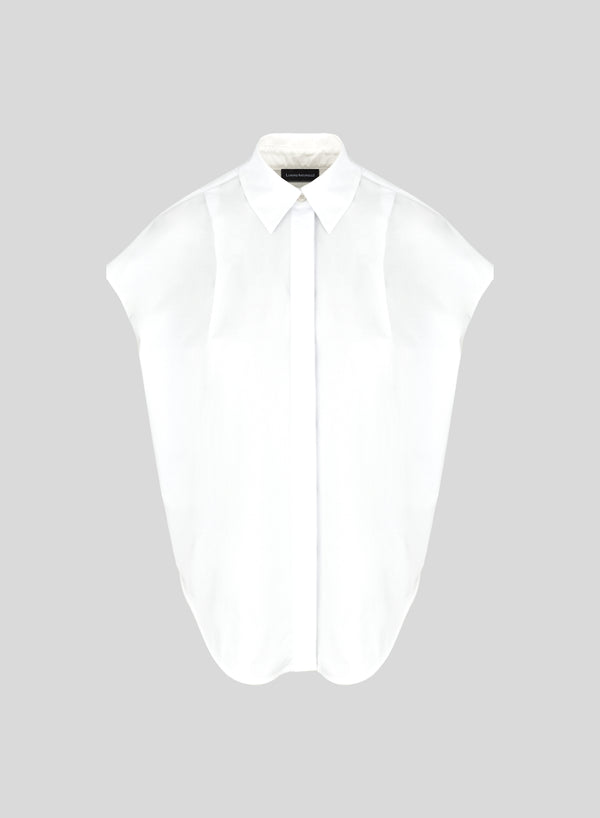 CAMICIA SMANICATA IN POPELINE DI COTONE