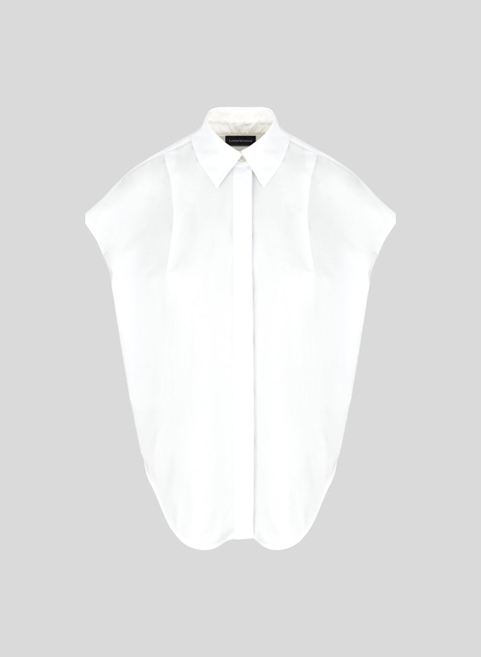 SLEEVELESS COTTON POPLIN SHIRT