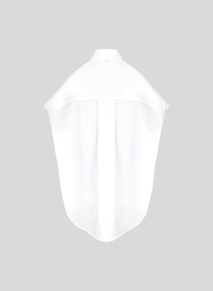 SLEEVELESS COTTON POPLIN SHIRT