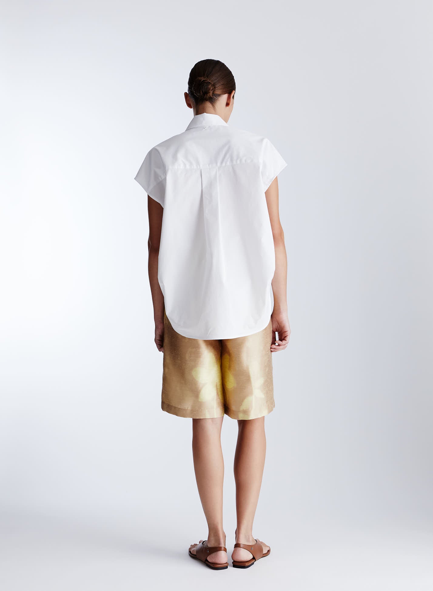 SLEEVELESS COTTON POPLIN SHIRT