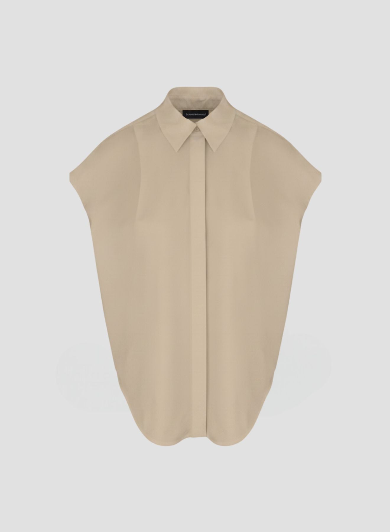 CAMICIA SMANICATA IN POPELINE DI COTONE