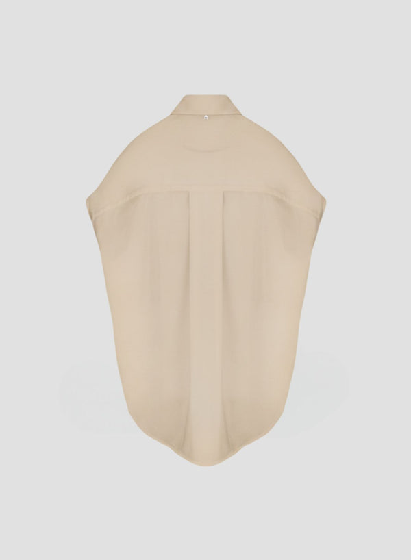 CAMICIA SMANICATA IN POPELINE DI COTONE