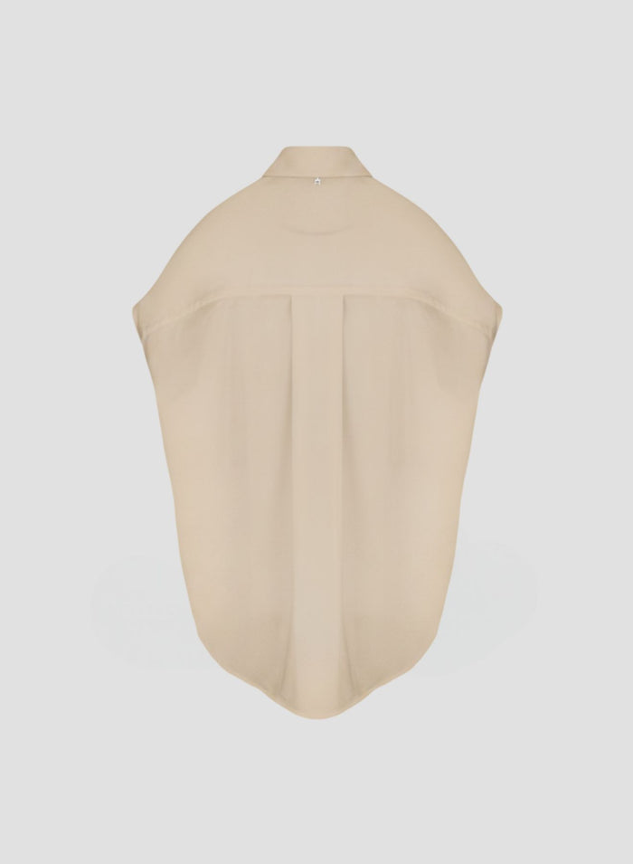 CAMICIA SMANICATA IN POPELINE DI COTONE