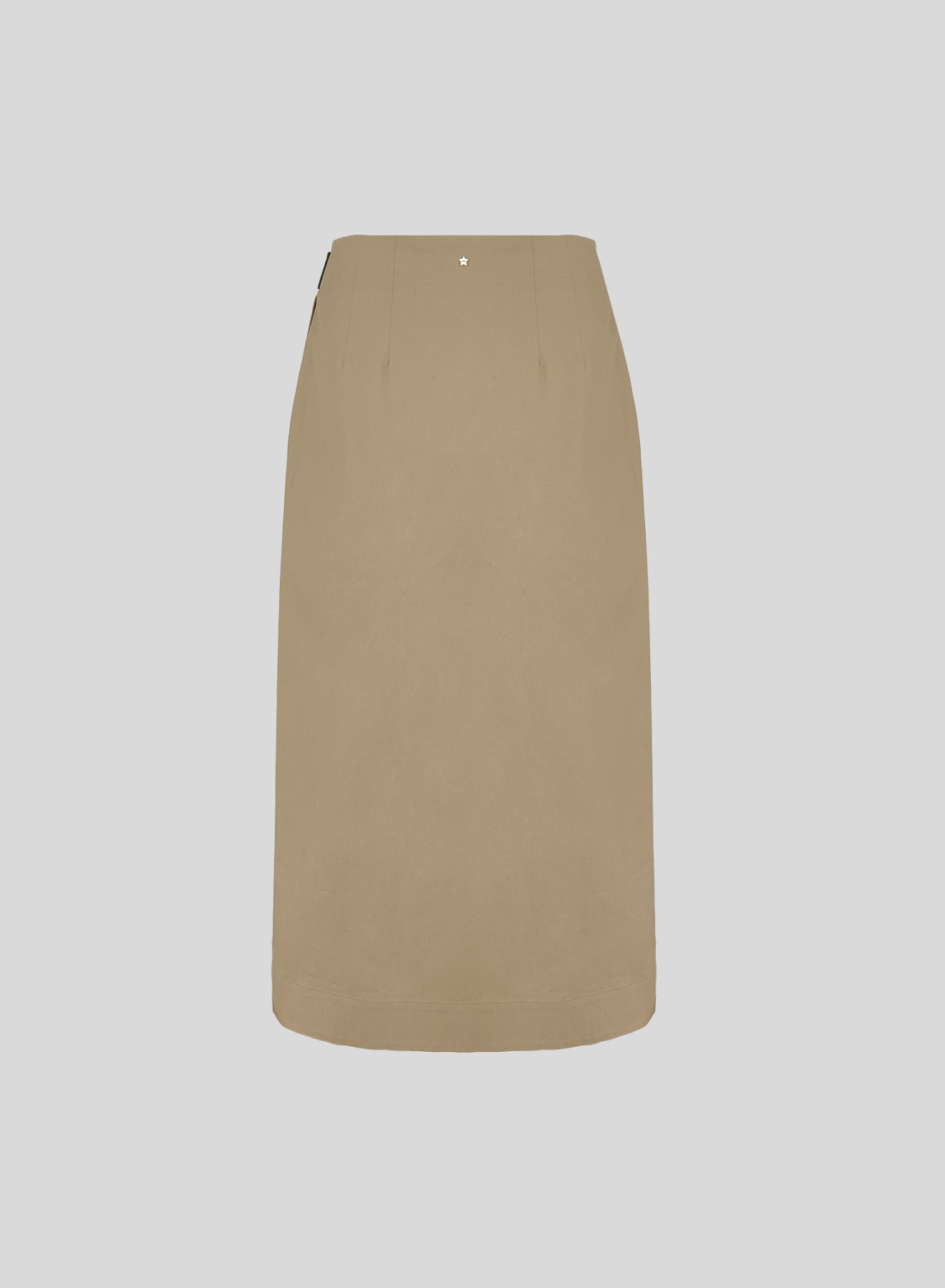 COTTON POPLIN WRAP MIDI SKIRT