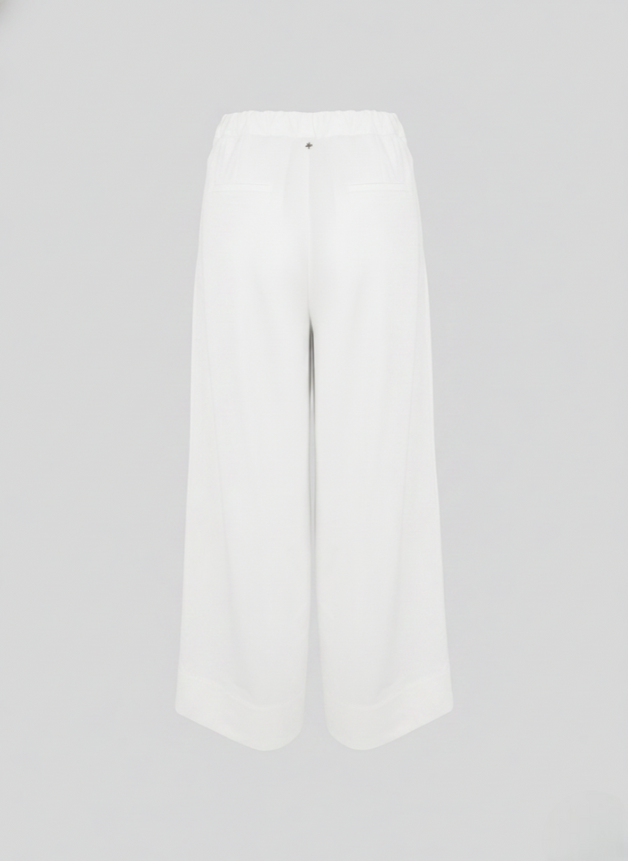 COTTON POPLIN WIDE-LEG PANTS WITH CONTRAST STRIPES