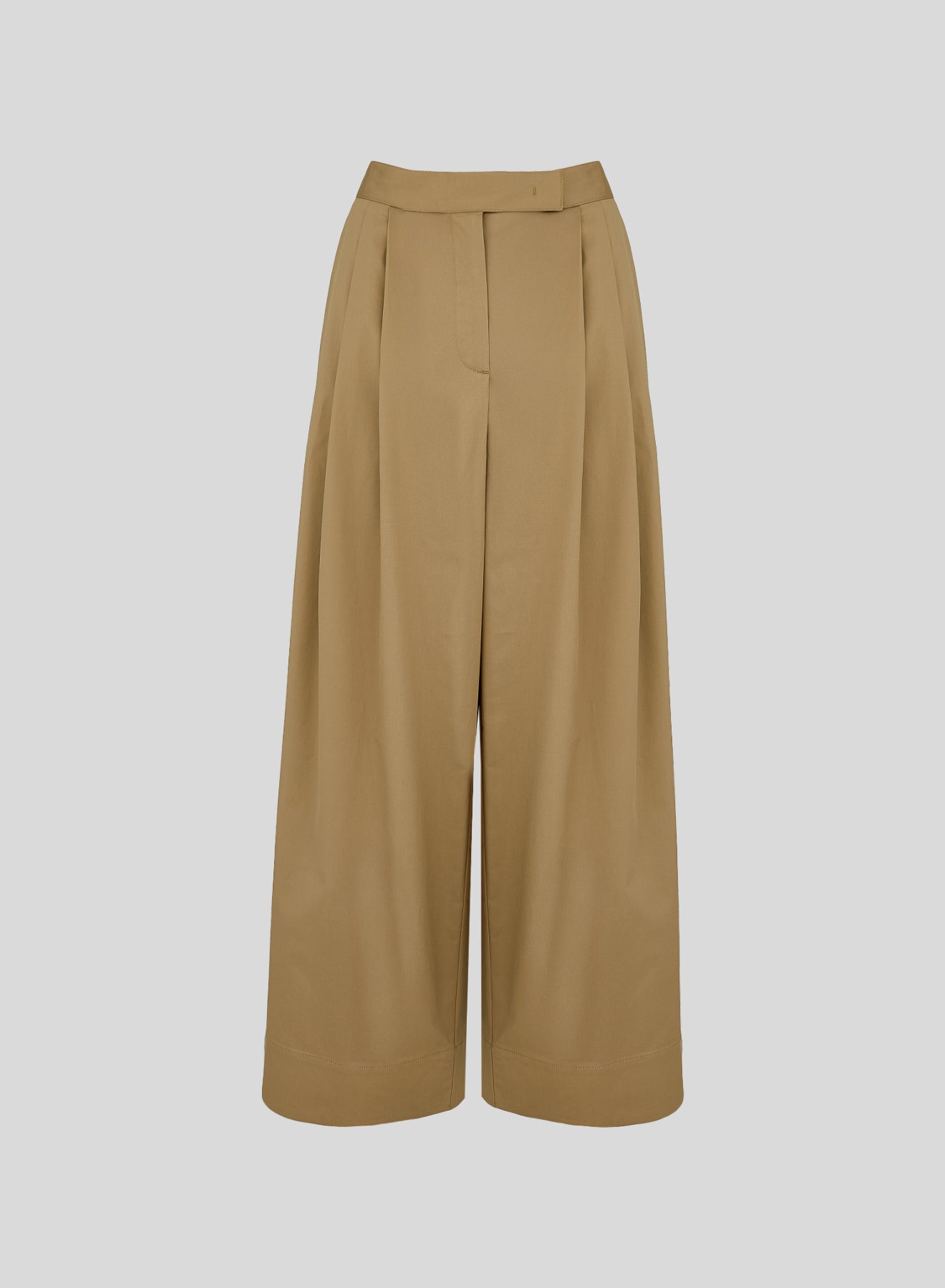 PANTALONI A GAMBA LARGA IN POPELINE DI COTONE CON RIGHE A CONTRASTO