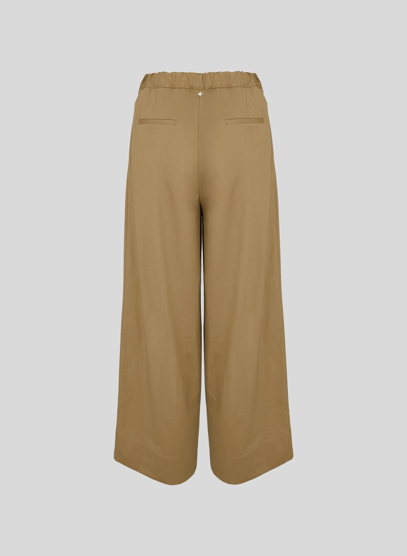 PANTALONI A GAMBA LARGA IN POPELINE DI COTONE CON RIGHE A CONTRASTO