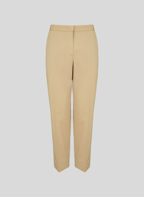 PANTALONI DRITTI IN POPELINE DI COTONE CON RIGHE A CONTRASTO